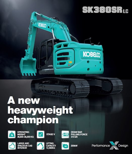 KOBELCO LAUNCHES SK380SRLC ITS LARGEST SHORT RADIUS EXCAVATOR